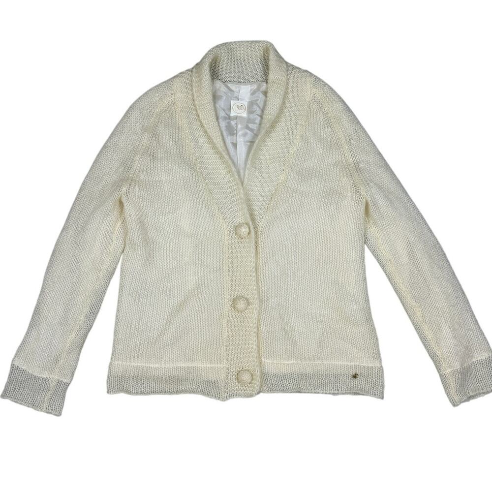 Des Petits Hauts Womens Size T0/XS Kid Mohair Blend Cardigan Sweater Silk Lining